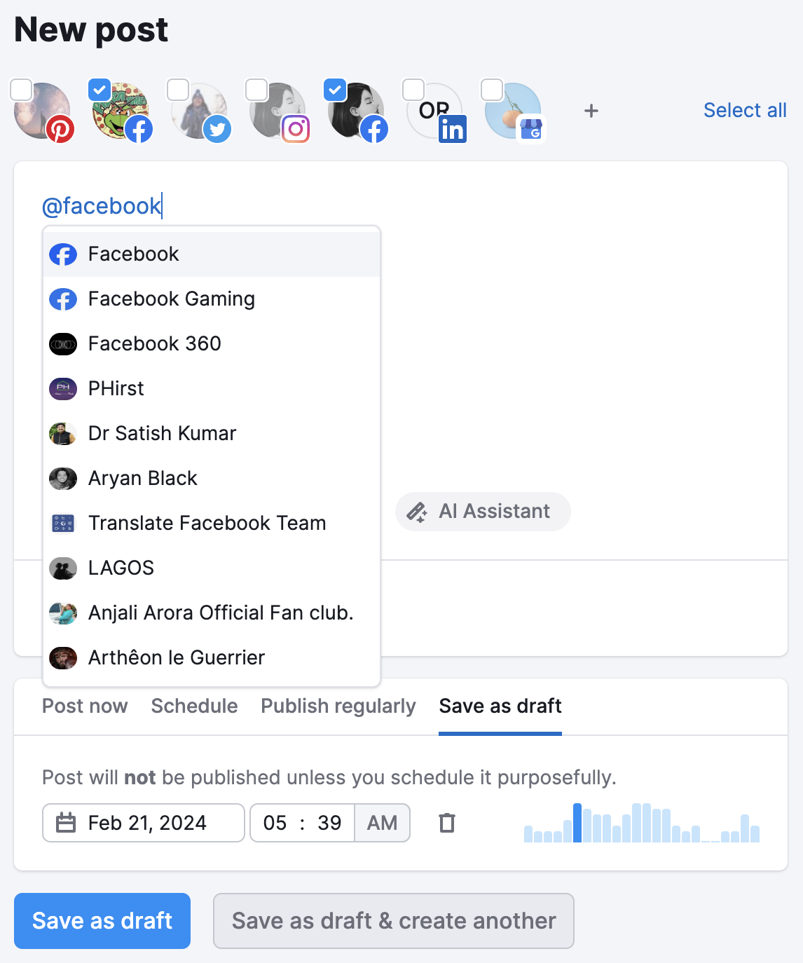 Social Media Poster tagging profiles